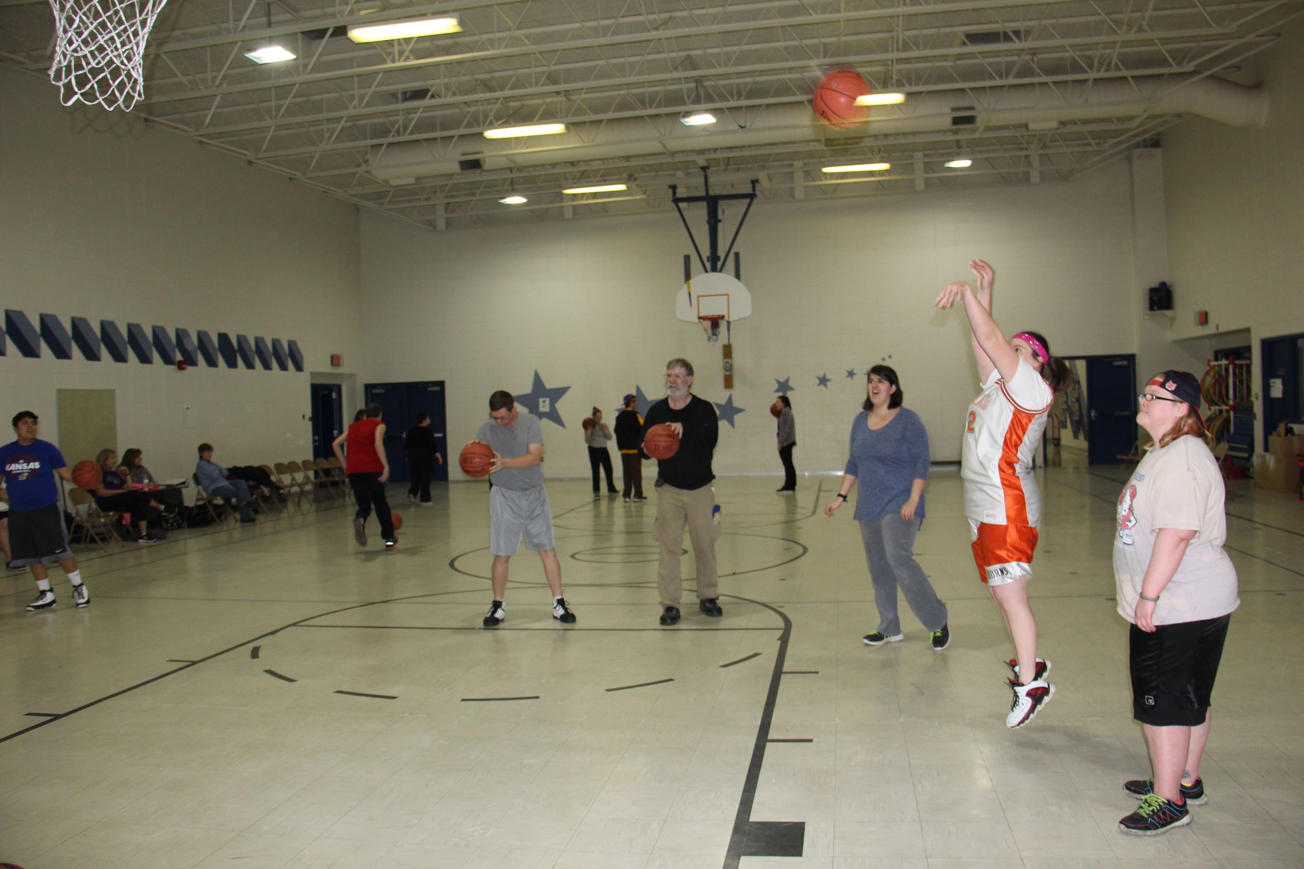 Adapted basketball players